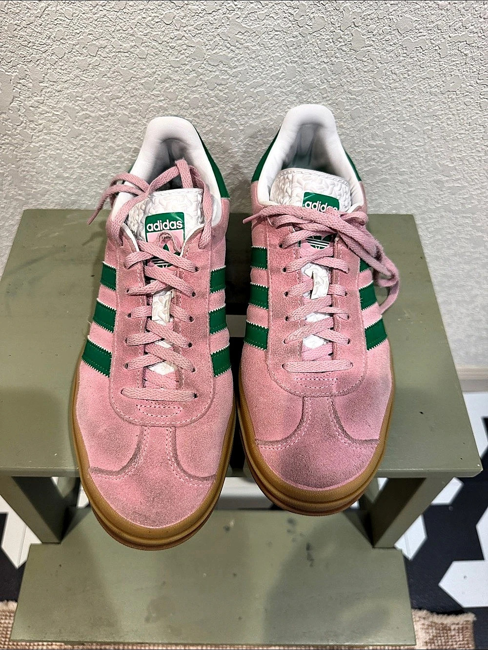adidas Gazelle Pink & Green Sneakers US 9